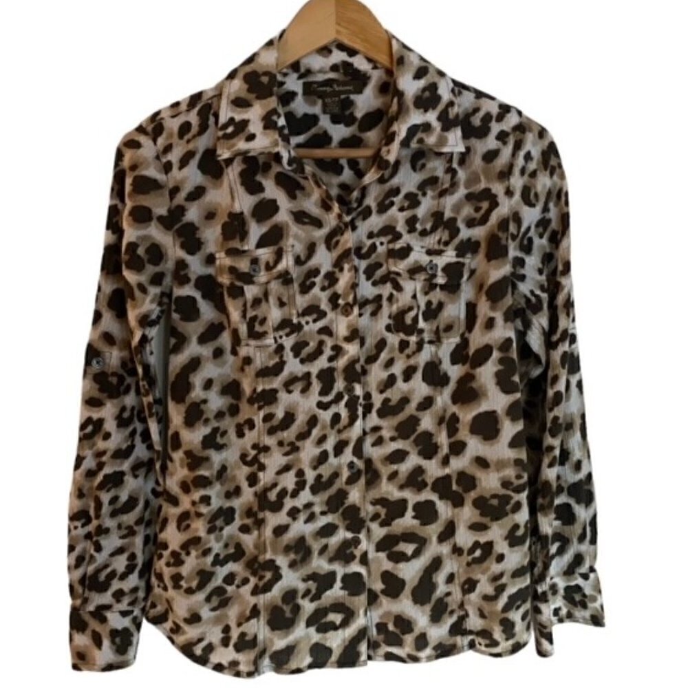 Tommy Bahama Leopard Button Down Shirt XSmall